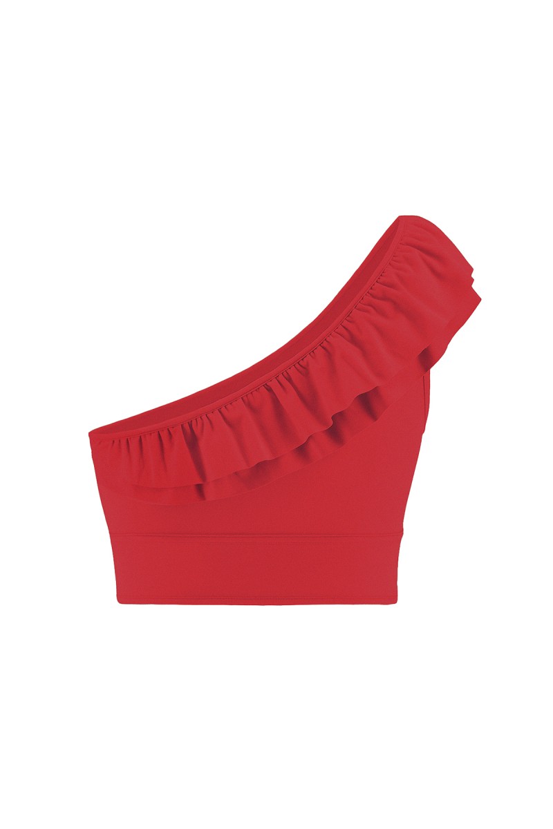 CLAUDIA - ONE SHOULDER RUFFLED TOP - (1)