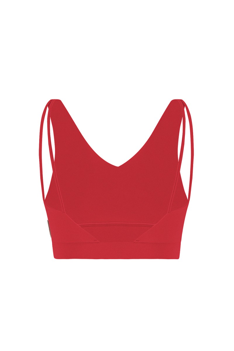 GISELE - V NECK SPORTS BRA W/ SPAGHETTI STRAP - 4