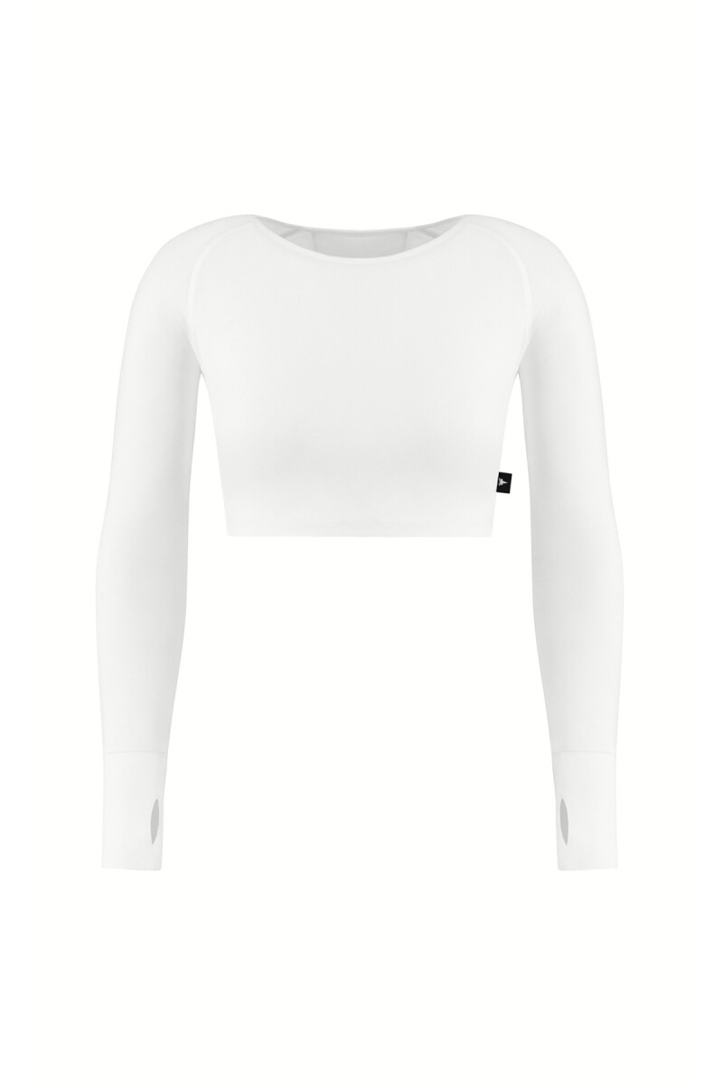 JULIE - BİSİKLET YAKA BASIC UZUN KOLLU CROP TSHIRT - 1